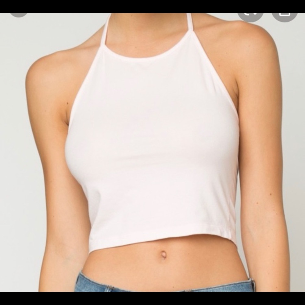 Brandy melville tie white halter tank top